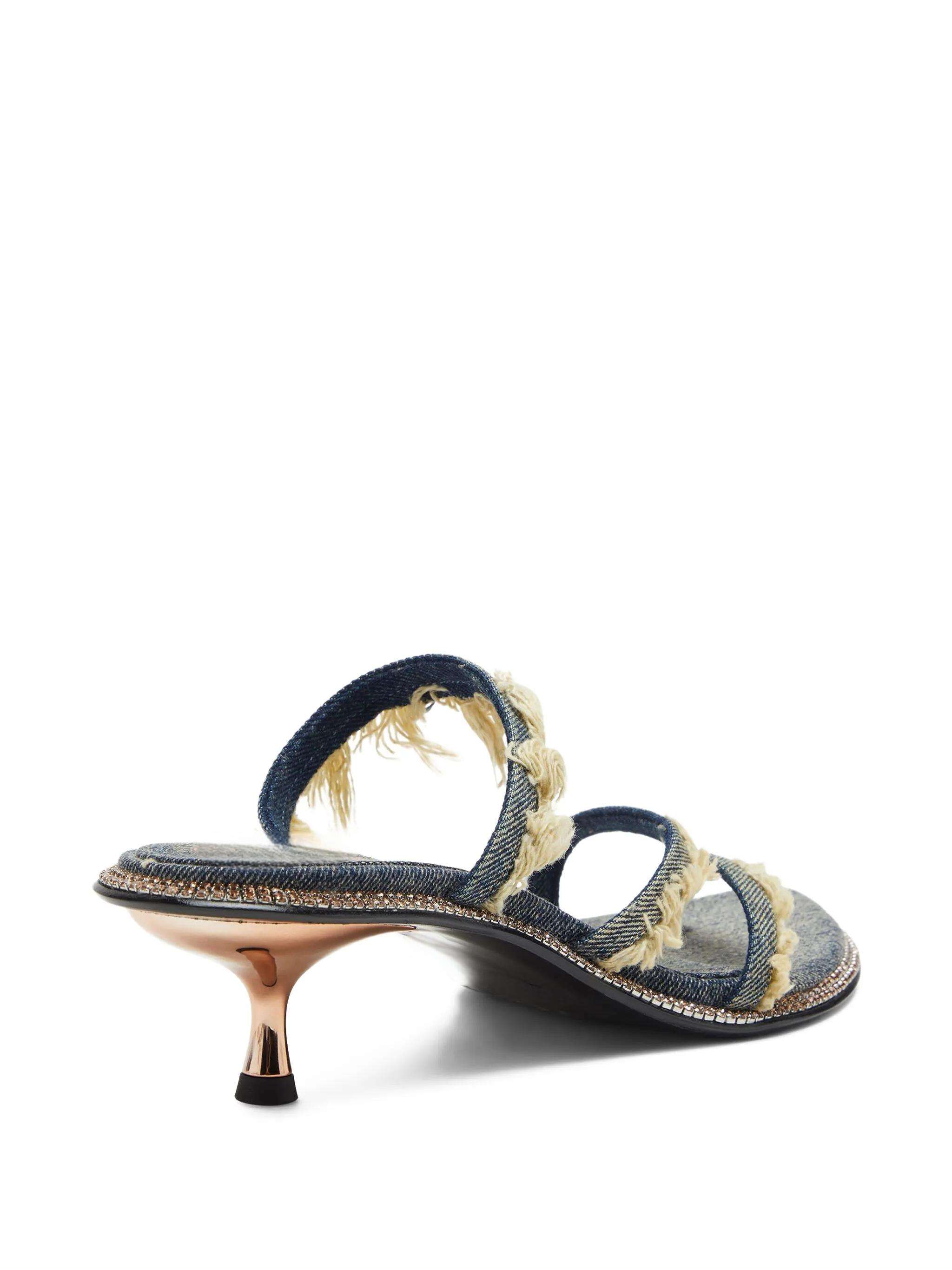 Aurora Cross Strap Low Heel Sandals