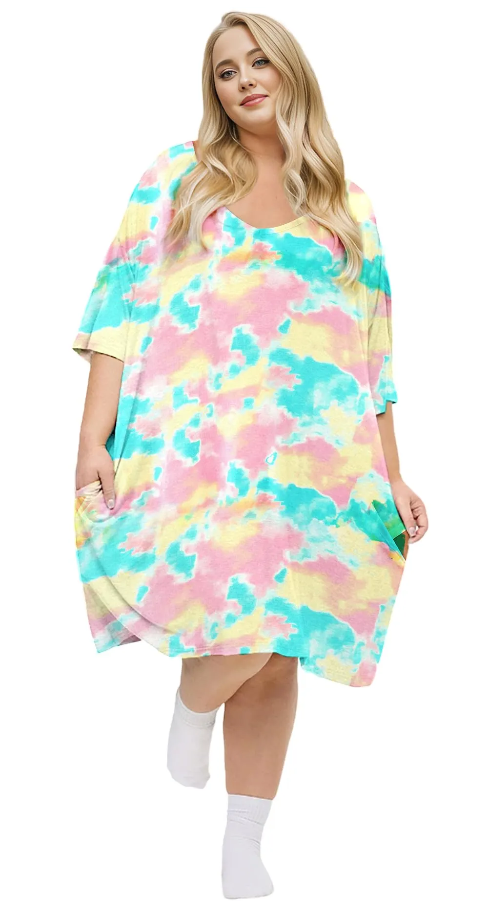 Plus Size Nightgown for Women V-Neck Sleep Dress