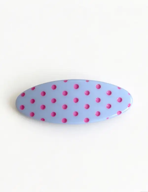 Acetate Polka Dot Oval Hair Clip