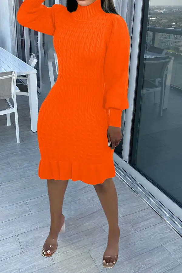Elegant Ruffle Midi Dress