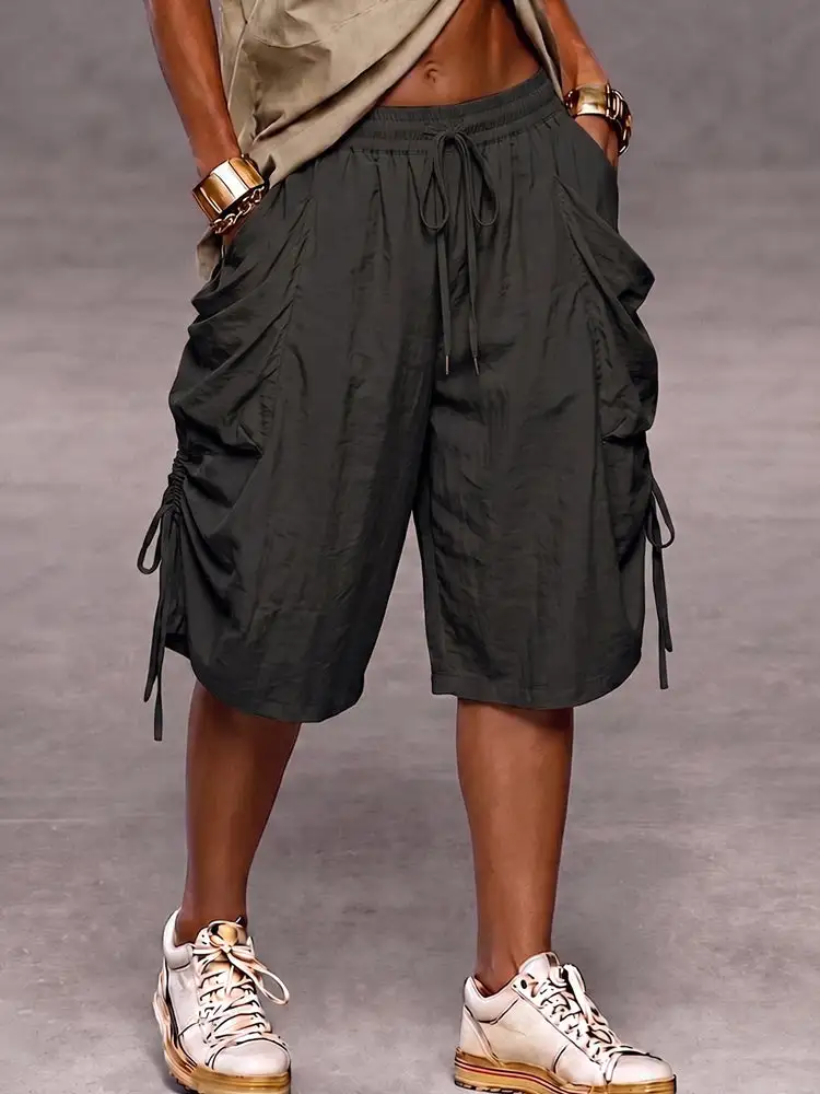 Men's Utility Baggy Drawstring Cargo Shorts