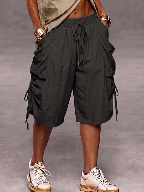 Men's Utility Baggy Drawstring Cargo Shorts