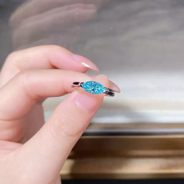 Neat Sterling Silver Moissanite Ring