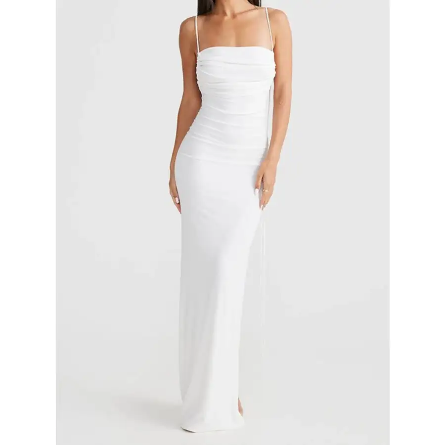 Backless Slit Sleeveless Bodycon Maxi Dress