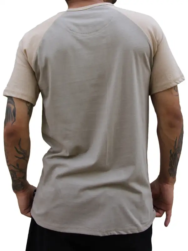 Raglan Men's Button Down T-Shirt