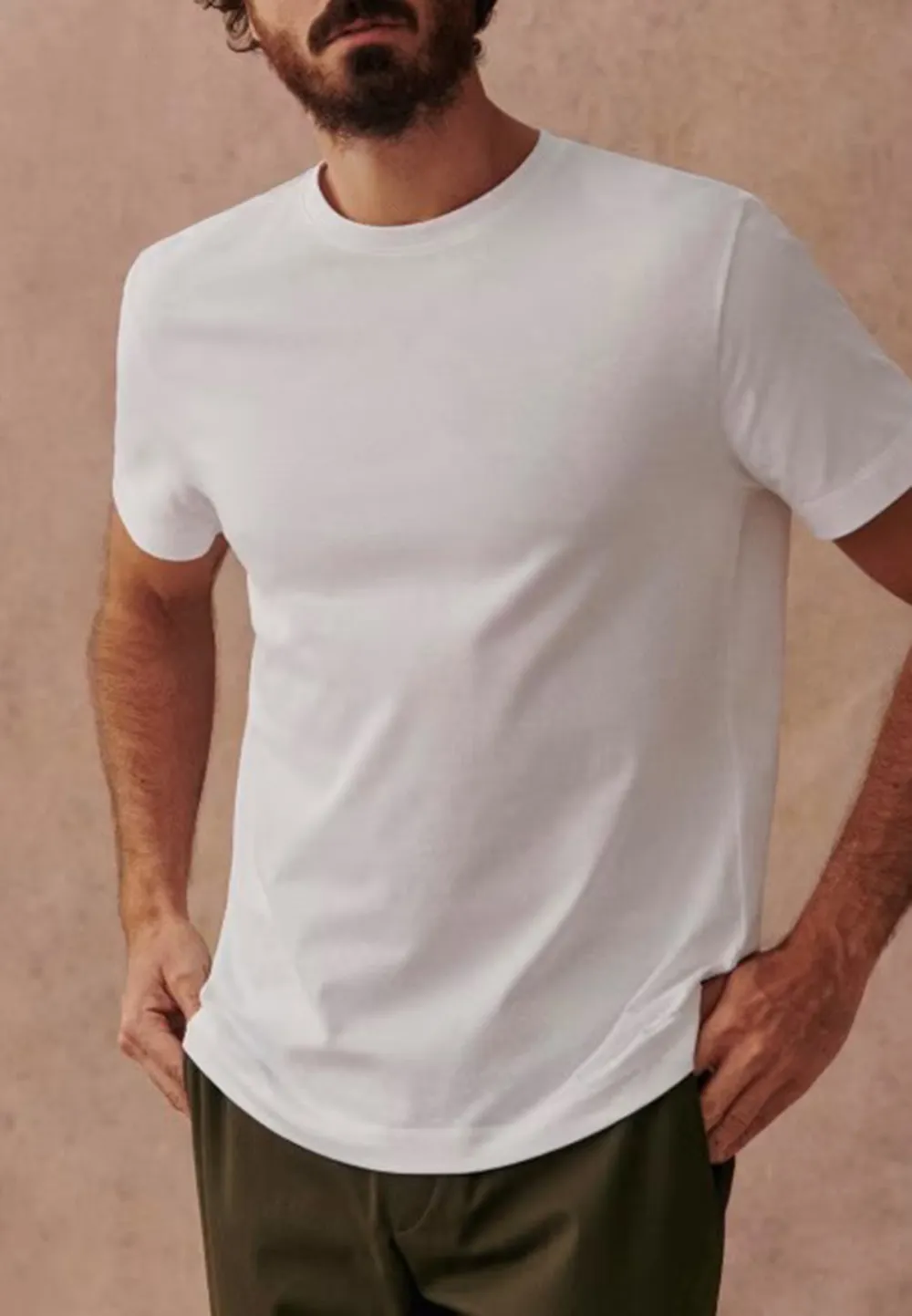 White Plain Cotton Crew Neck T-Shirt