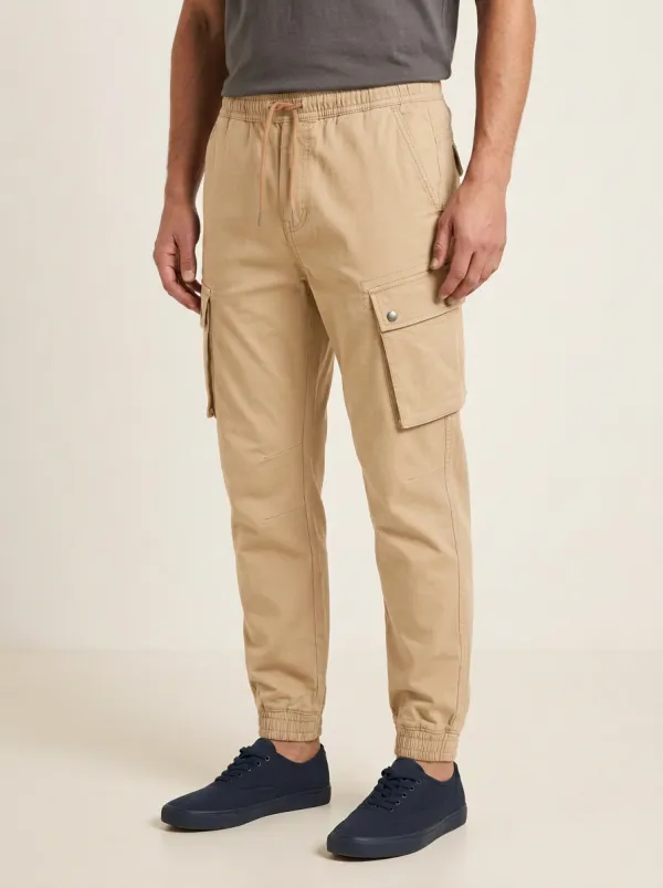 Elastic-Waist Printed Men's Cargo Pants