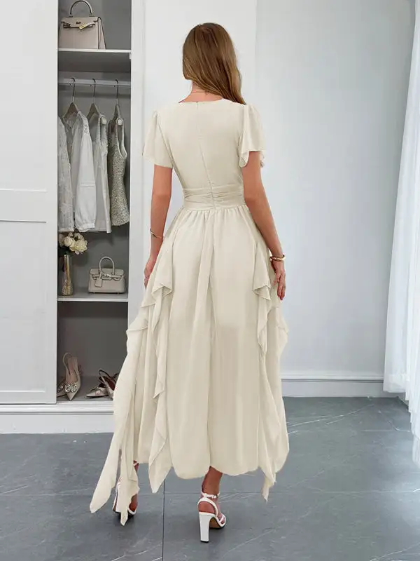 Gathered Detail Short Sleeve Dress