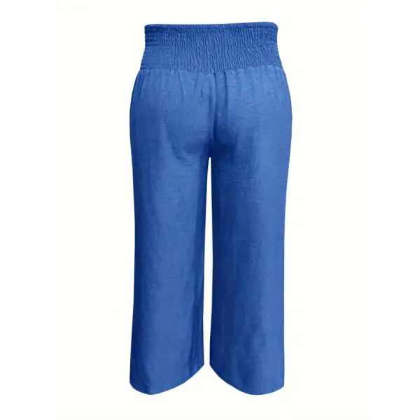 Plus Size High Waist Wide Leg Pants