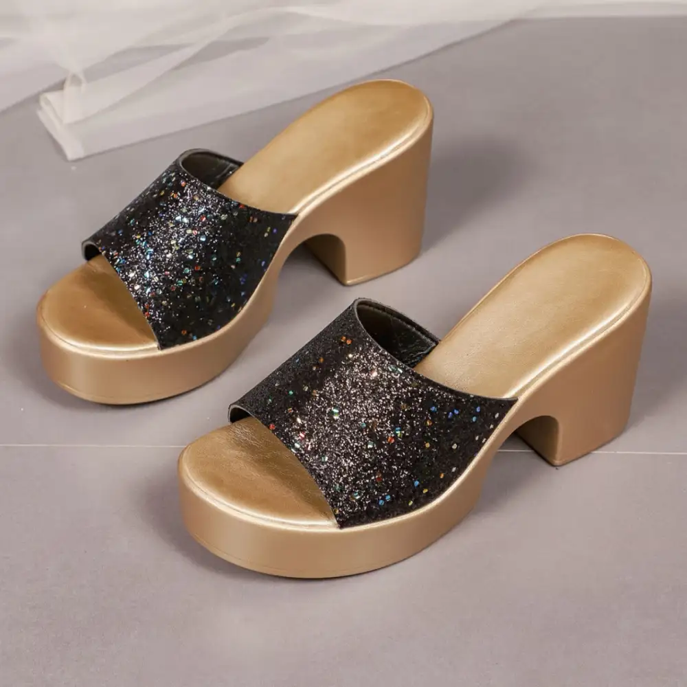 Classic Open Toe Block Heel Sandals