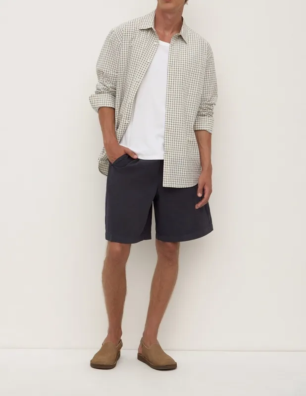 Ocean & Cream Check Seersucker Shirt
