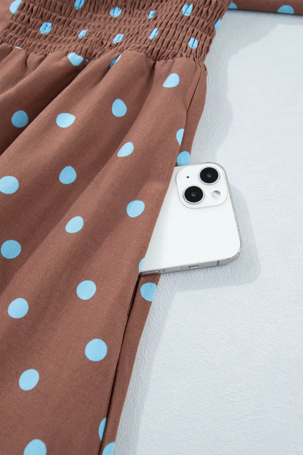Polka Dot Printed V Neck Dress Casual