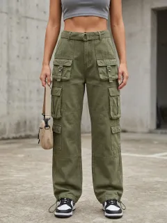 Signature Utility Style Multi Pocket Training Look Women's Multi Pocket Cargo Pants