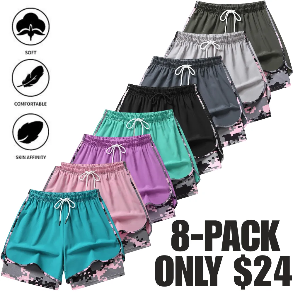2-in-1 High Waist Athletic Shorts – Quick-Dry Summer Activewear