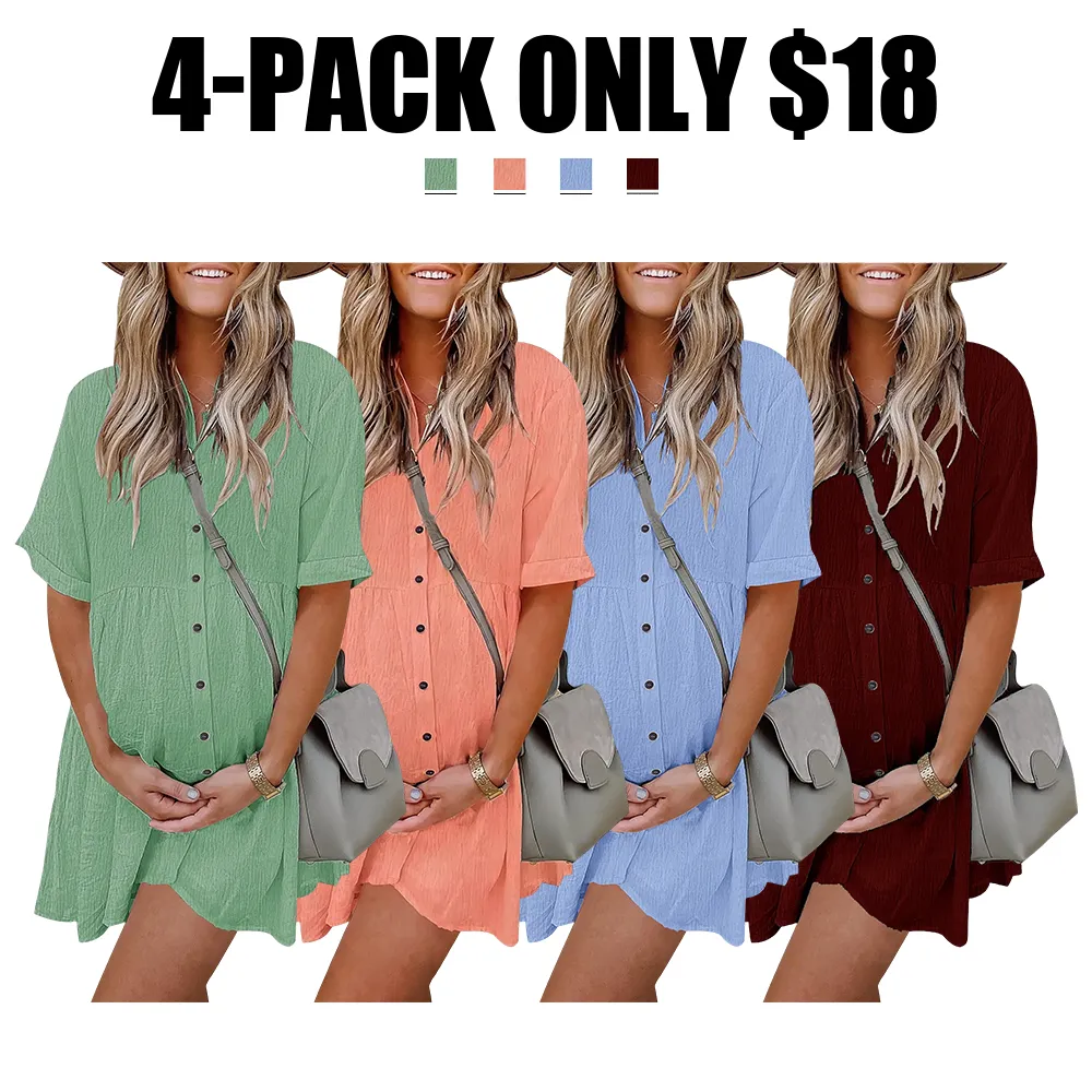 🔥Hot Sale💥Women’s Summer Babydoll Dress🔥8-PACK - All Colors Included