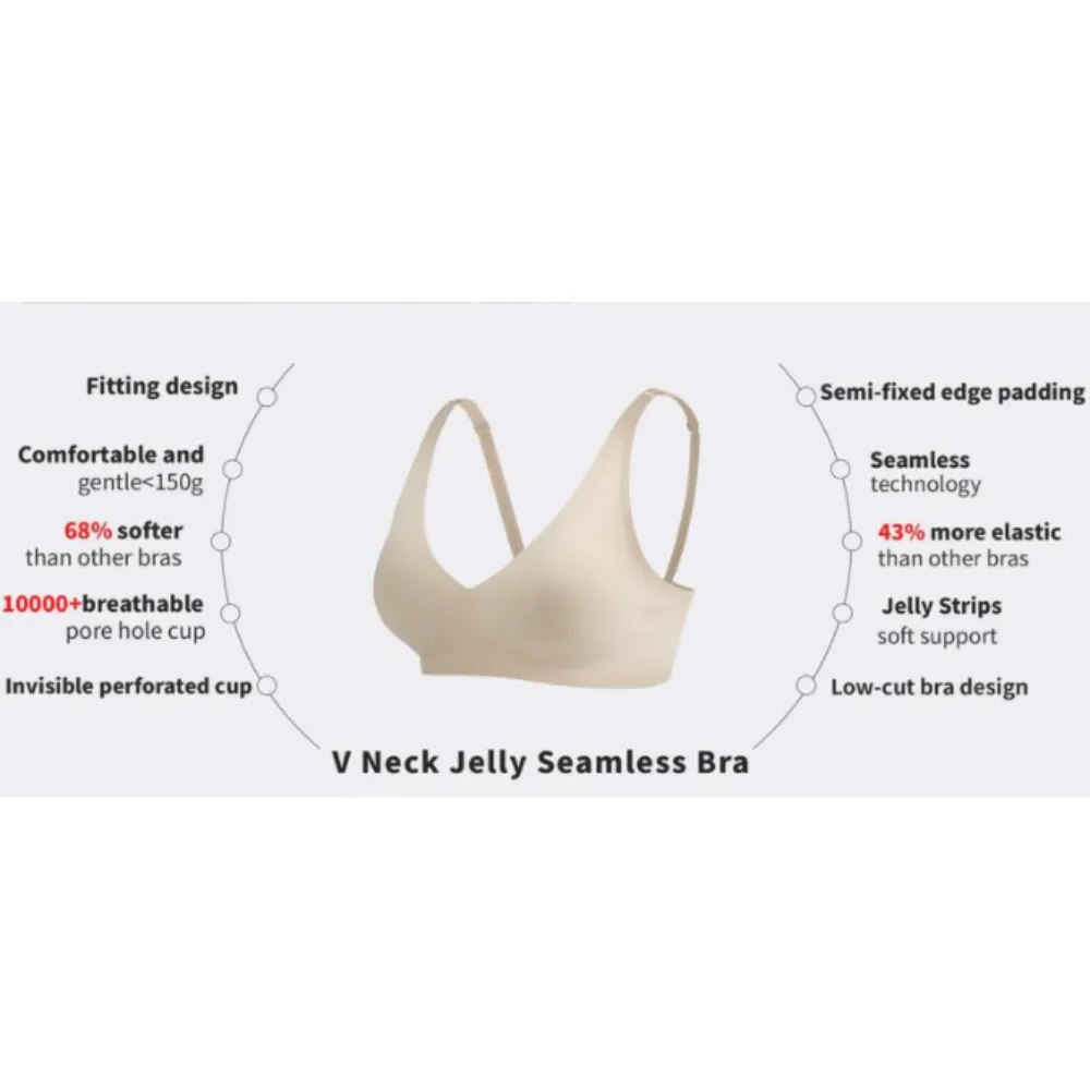 Seamless shaping Vneck bra, no underwire, Adjustable, buttery soft, supportive, breathable, Everyday bra