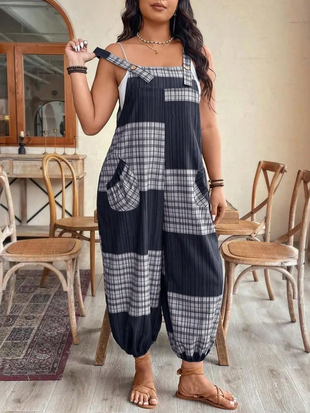 [Plus Size] Slim-Fit, Comfortable, Casual Sleeveless Jumpsuit