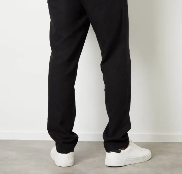 Men's Black Linen Blend Pants