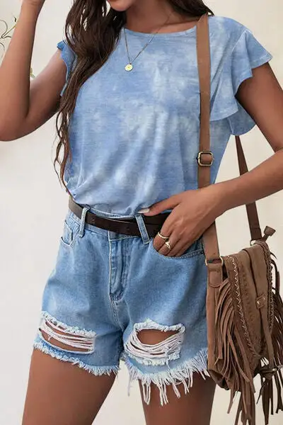 Cozy Round-Neck Short-Sleeve Cotton T-Shirt
