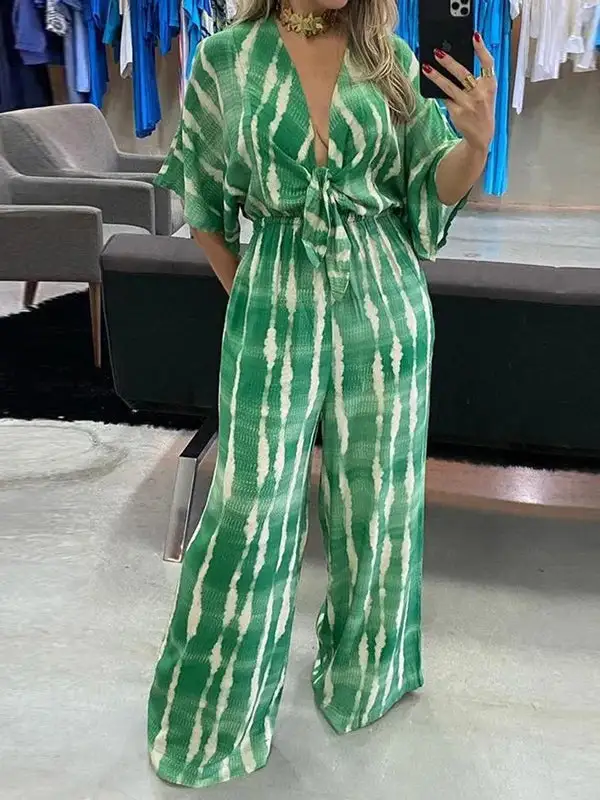Losse Grote Maten Jumpsuits Met Split En Diepe