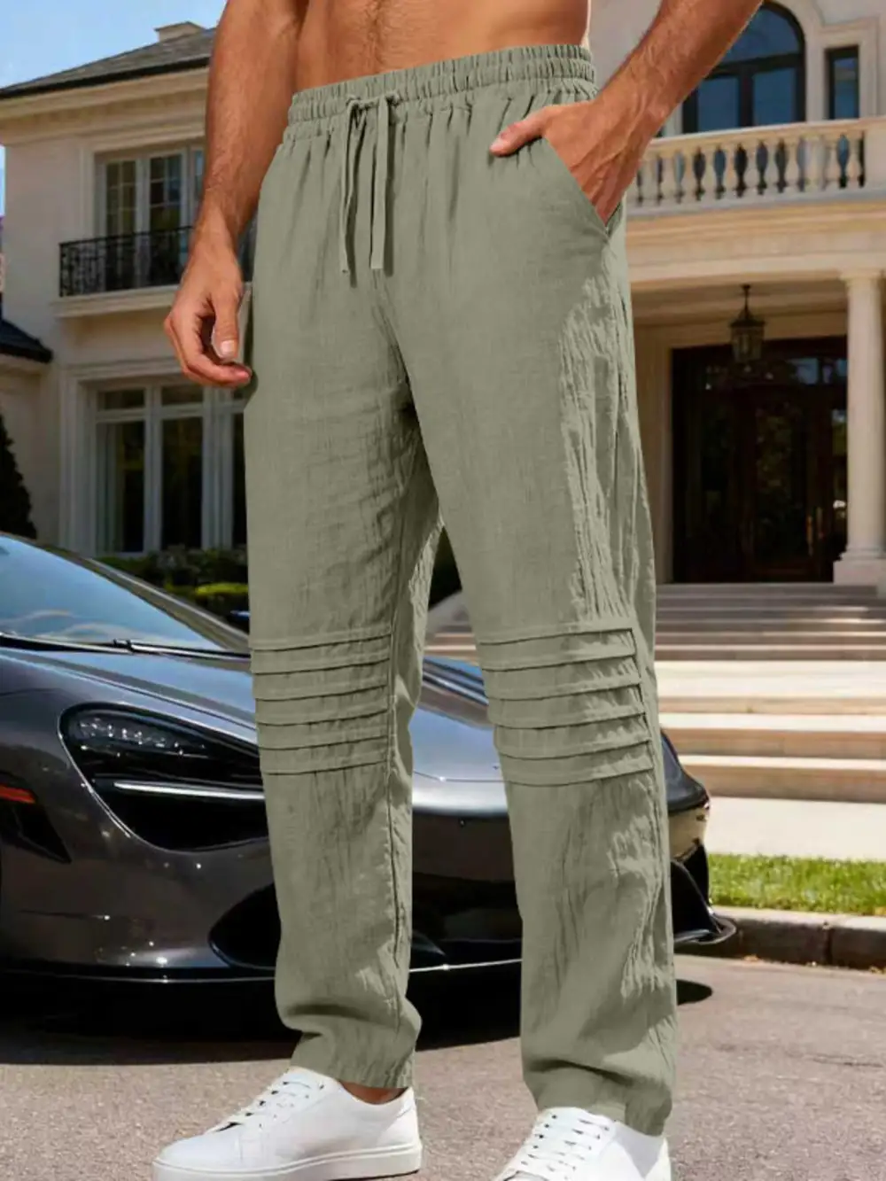Men's Full Size Casual Drawstring Pants Plus Size
