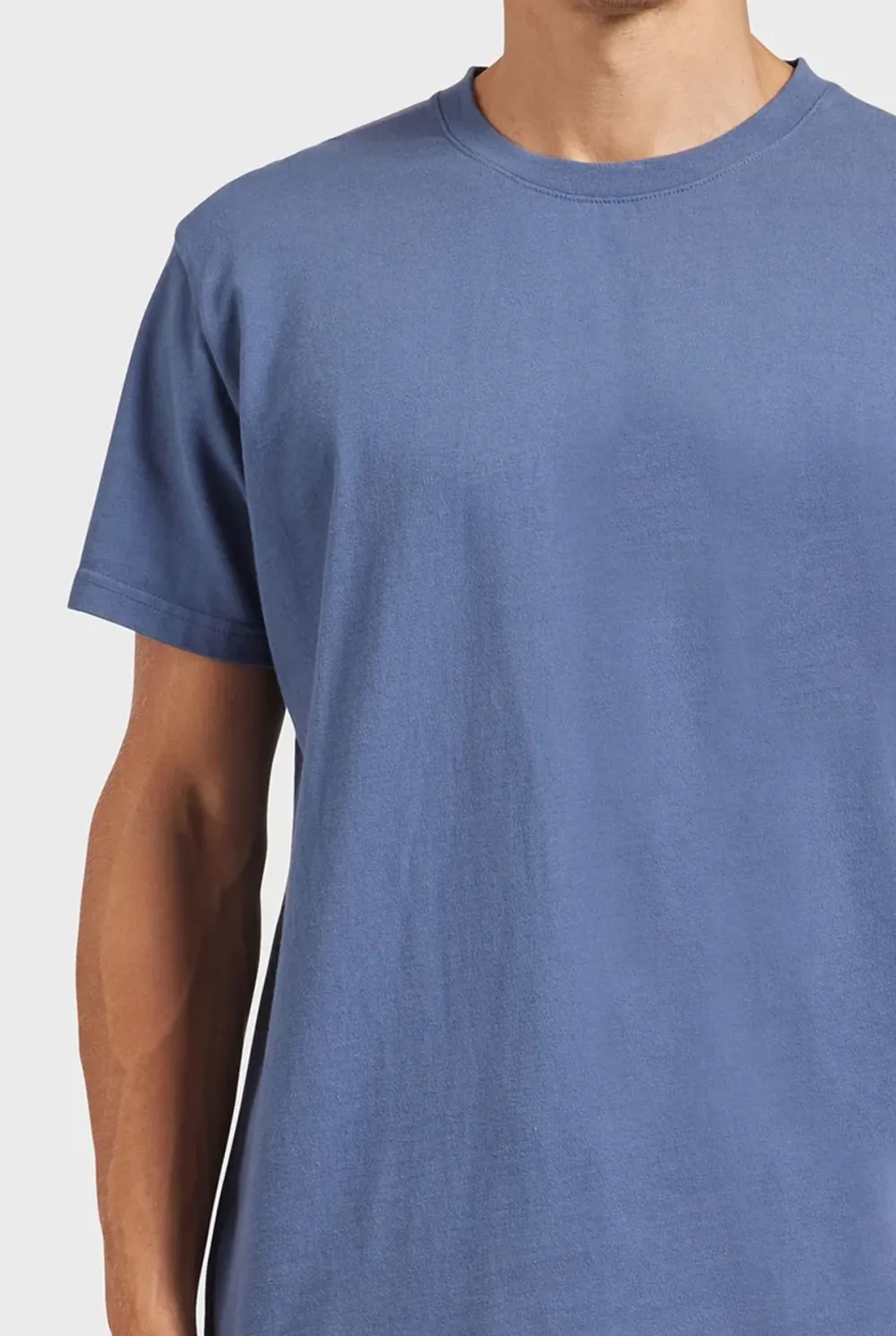 Blue Short Sleeve Crew Neck Basic Tee