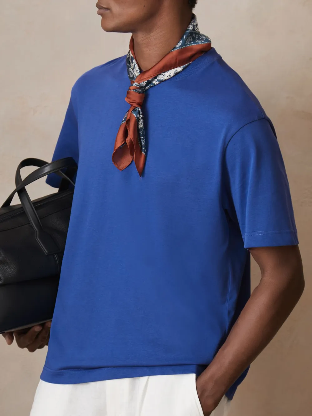 Men's Cotton Palm Tree Pattern Short-Sleeved Shirt