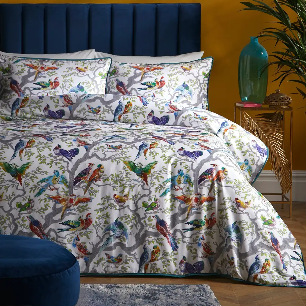 Bird Cotton Sateen Duvet Cover Set