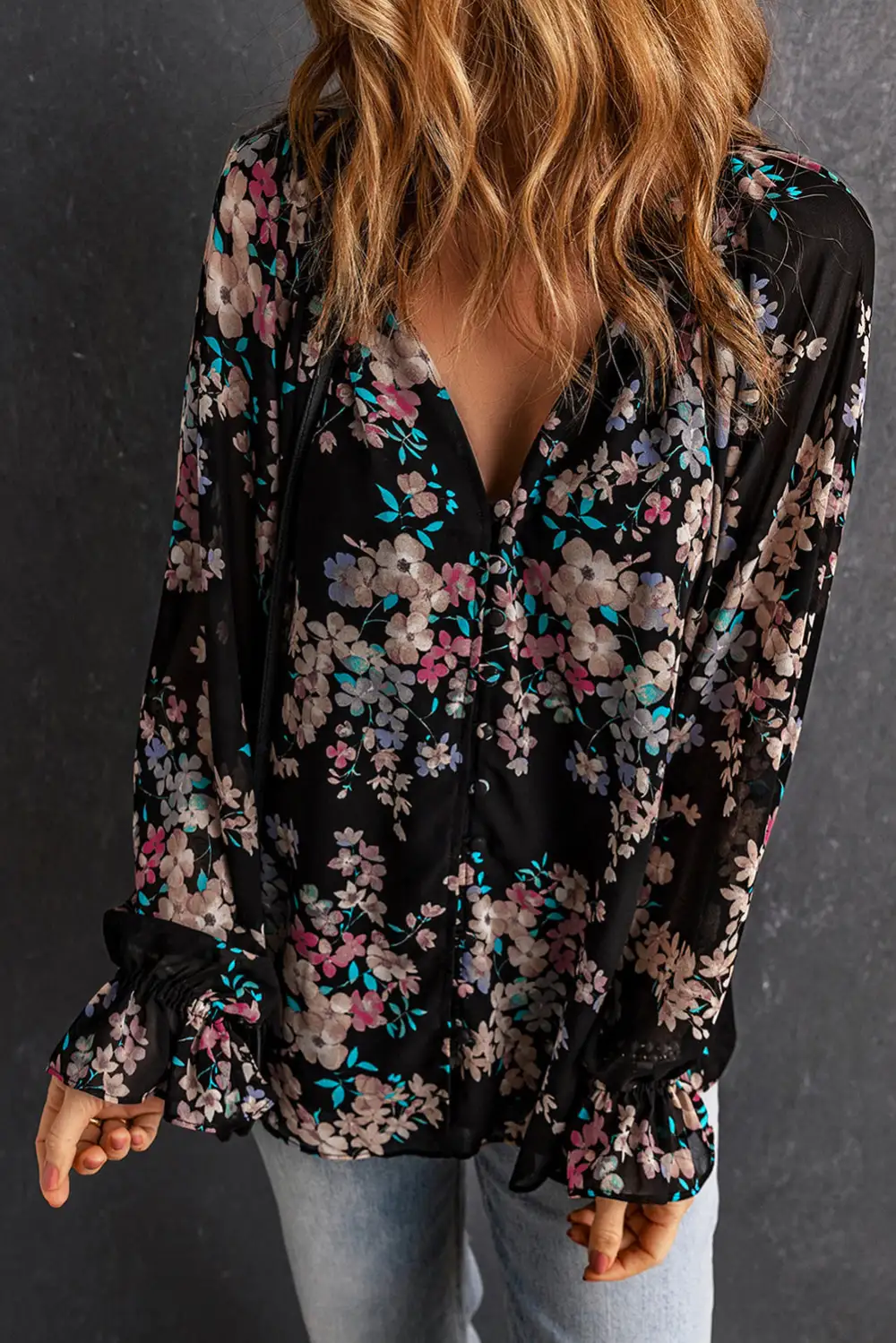 Floral Wildflower Chiffon Blouse