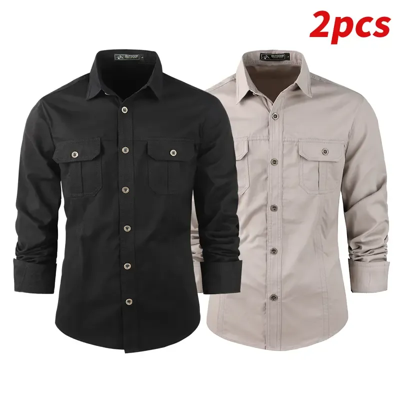 Men's Long Sleeve Cotton Casual Shirt