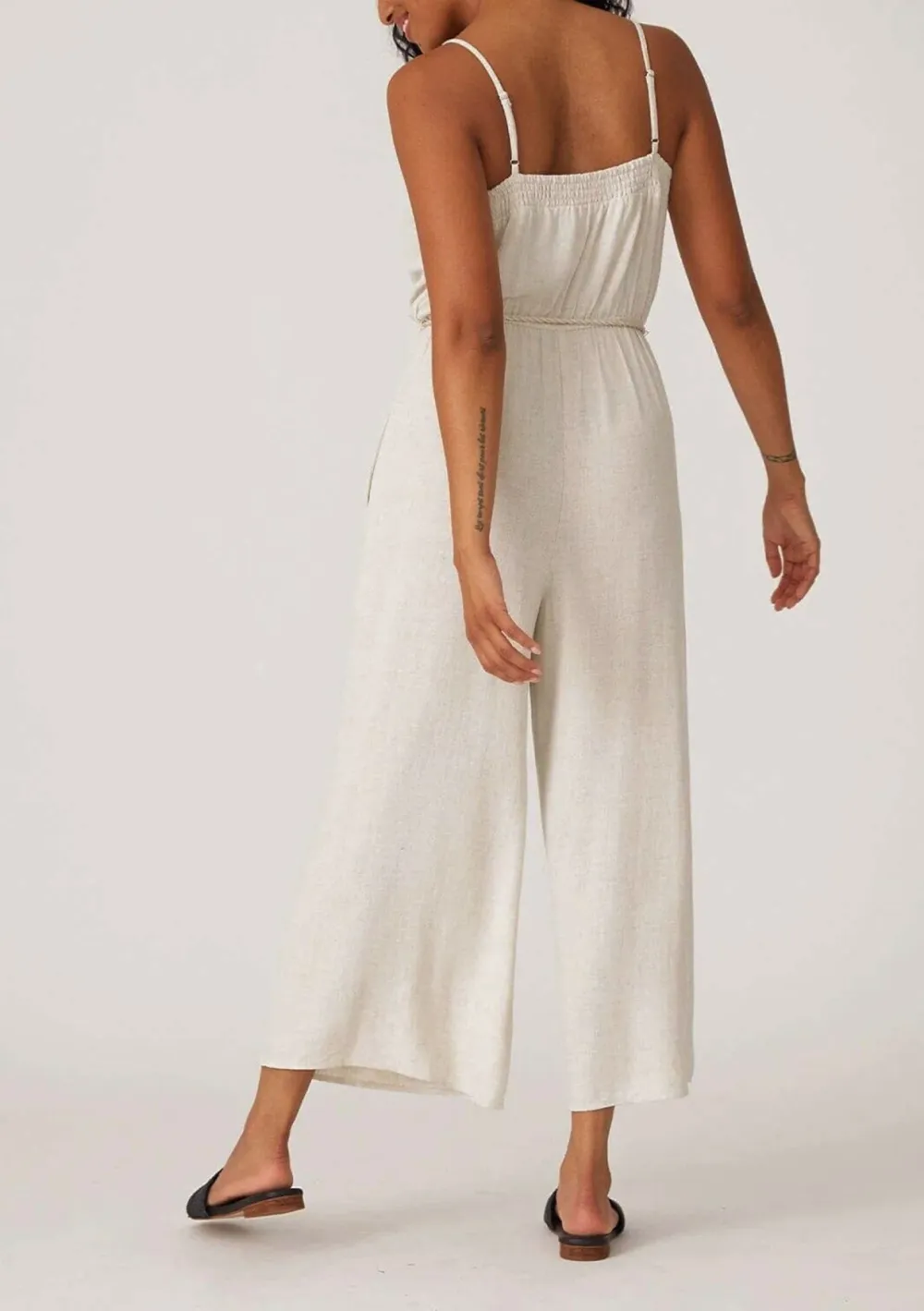 Tied Spaghetti Strap Wide Leg Jumpsuit