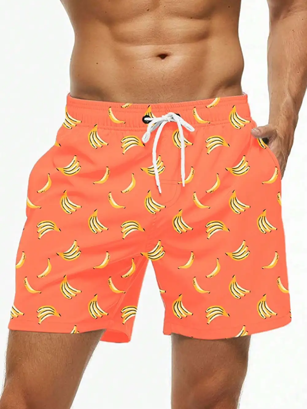 Men's Fruit and Vegetable Drawstring Pocket Beach Shorts