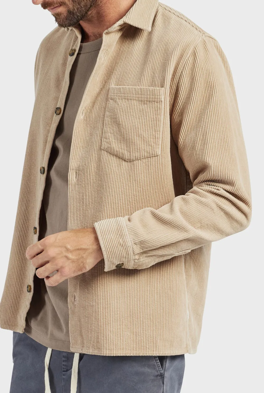 Lebowski Cord Overshirt-Navy