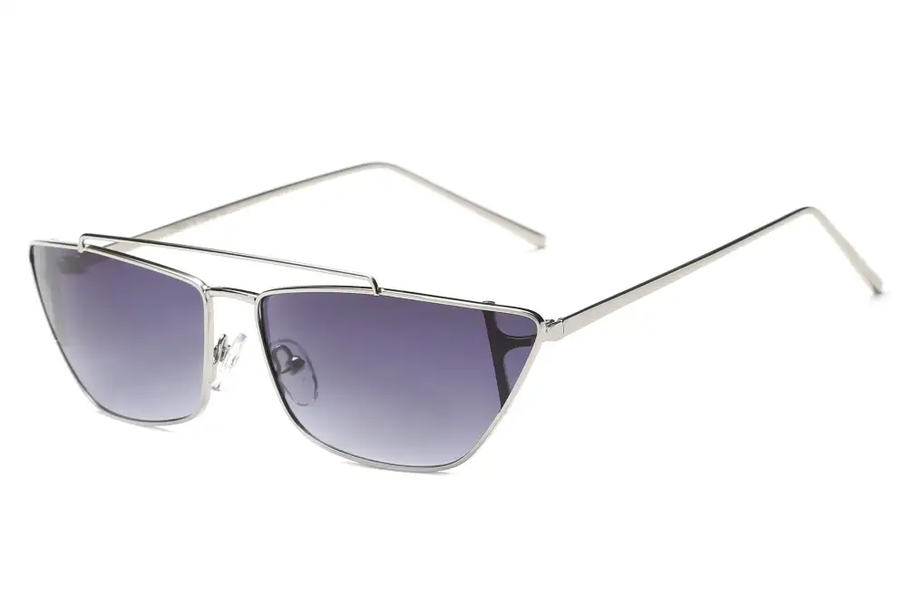 Metal Retro Flat Lens Rectangular Sunglasses