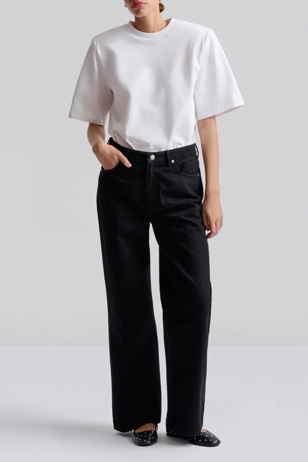 Straight Leg Button Fly Denim Jeans