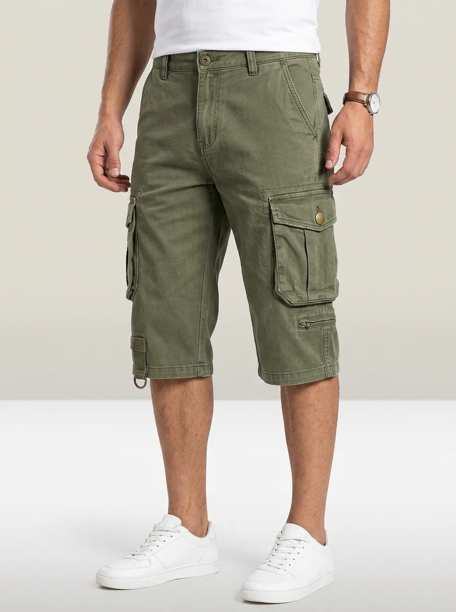 Men's Knee Length Utility Cargo Shorts