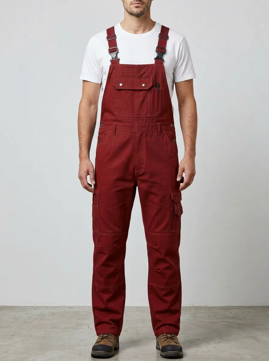 Men's Versatile Multi-Pocket Bib Work Overalls