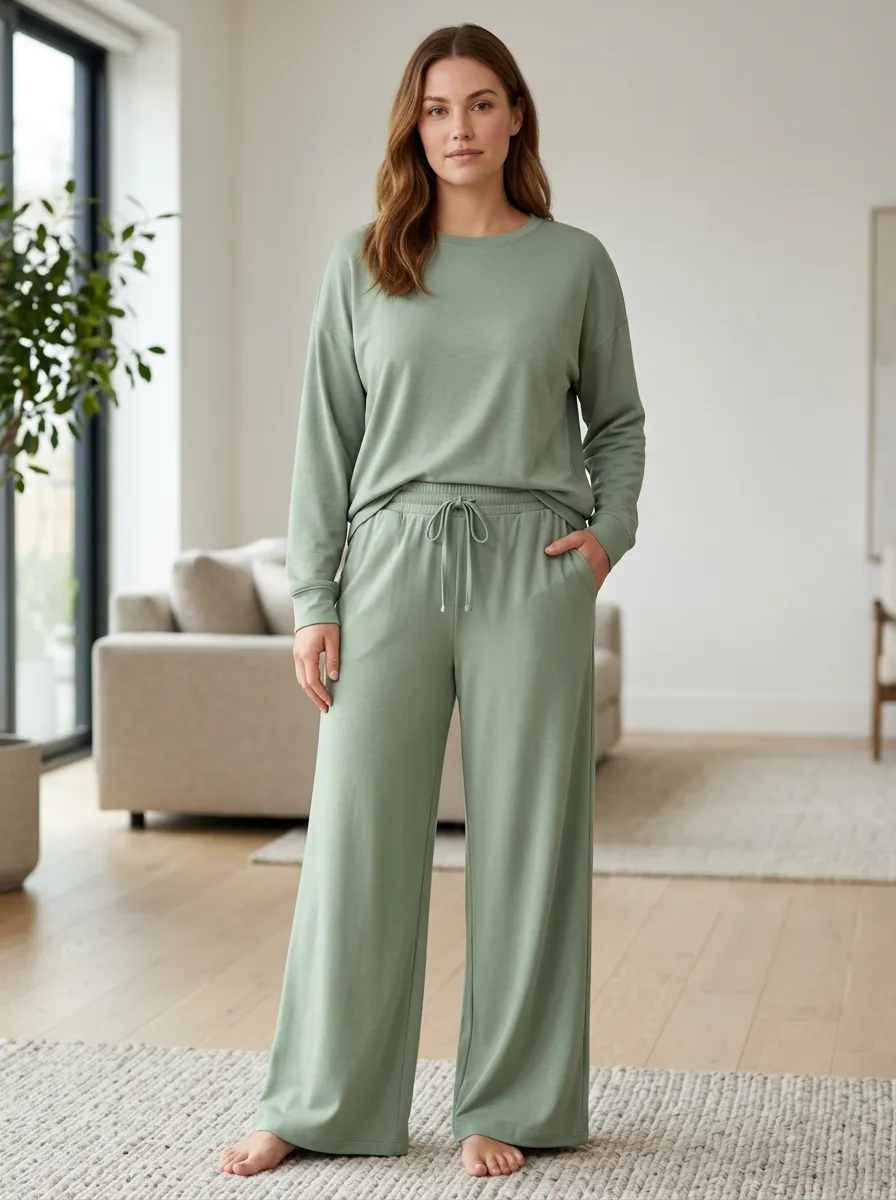 Women's Leisure Lounge Wide Leg Relaxed Set