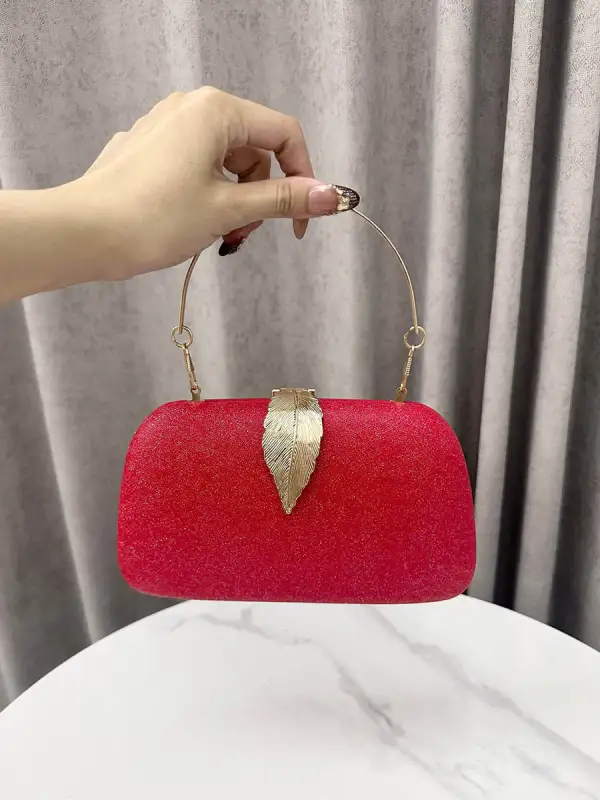 Leaf Lock Pleated Crossbody Bag
