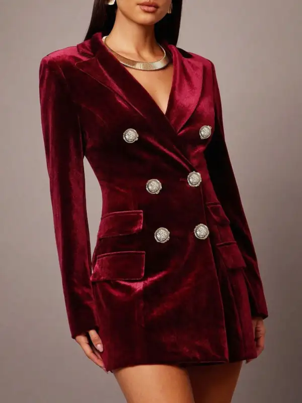 Structured Shape Velvet Dress