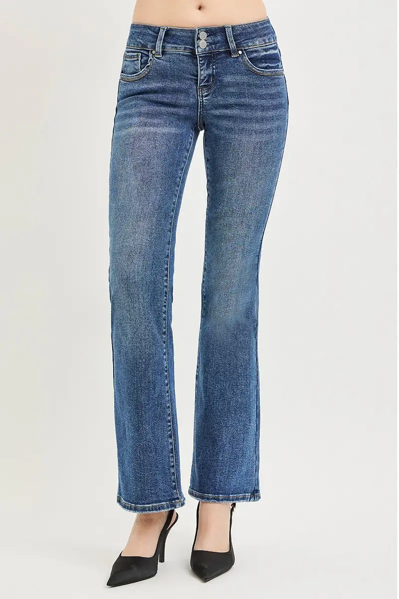 Low Rise Flare Leg Denim Jeans