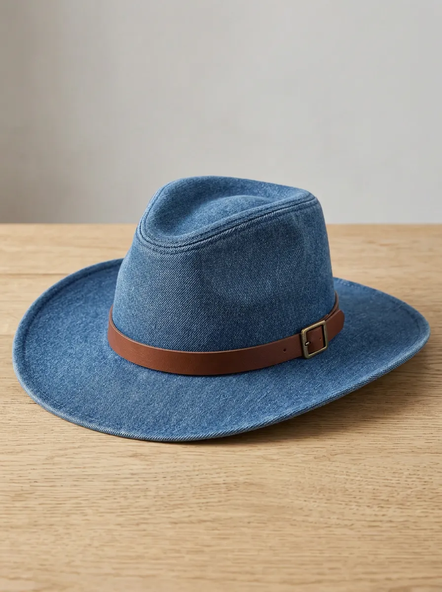 Leather Look Breathable Band Detail Men's Cowboy Hat