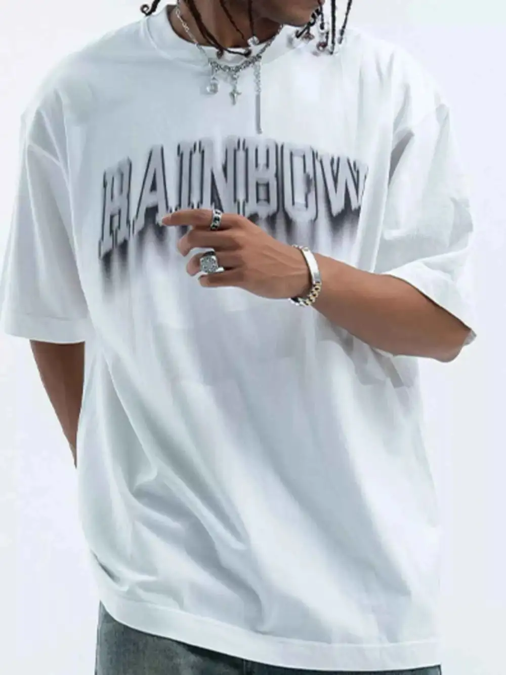 Relaxed Letter Round Neck Short Sleeve T-Shirt