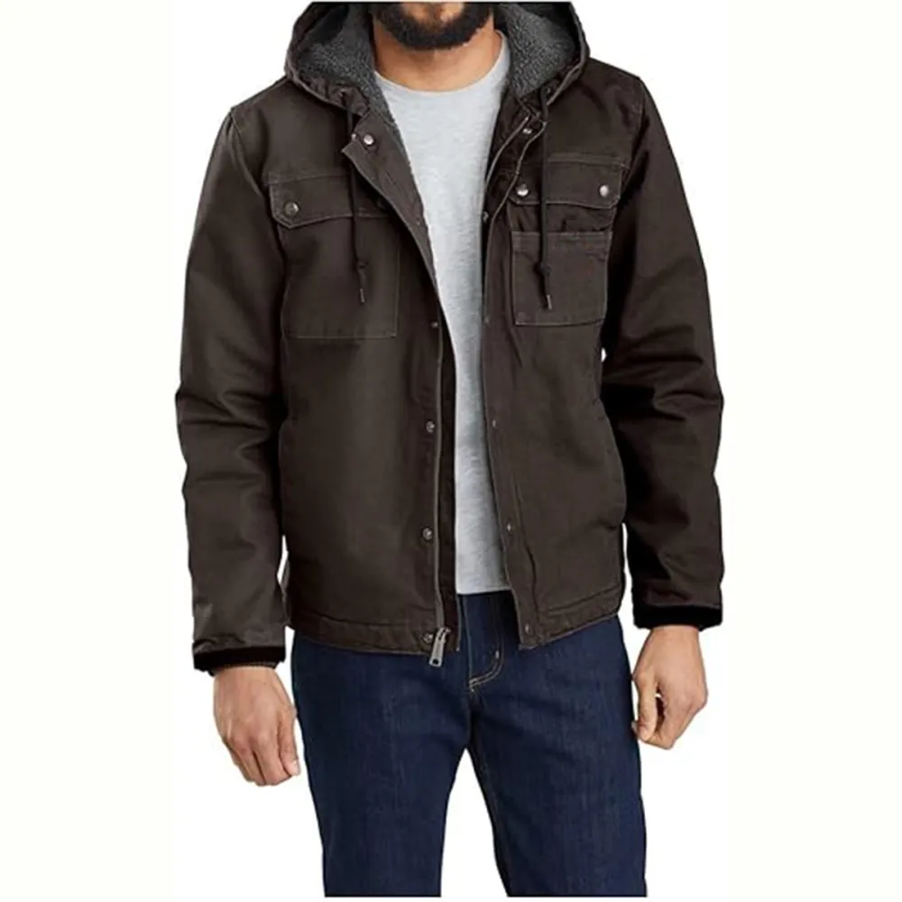 Men's Relaxed Fit Washed Duck Sherpa-Lined Utility Jacket