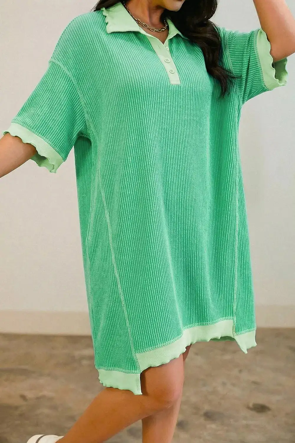 Drape Short Sleeve Mini Dress
