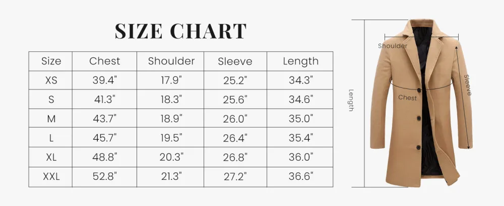 🔥 Men’s Solid Button-Front Lapel Midi Coat – Timeless Style. Clean Lines. Effortlessly Masculine | Limited-Time Winter Sale – Up to 40% OFF!