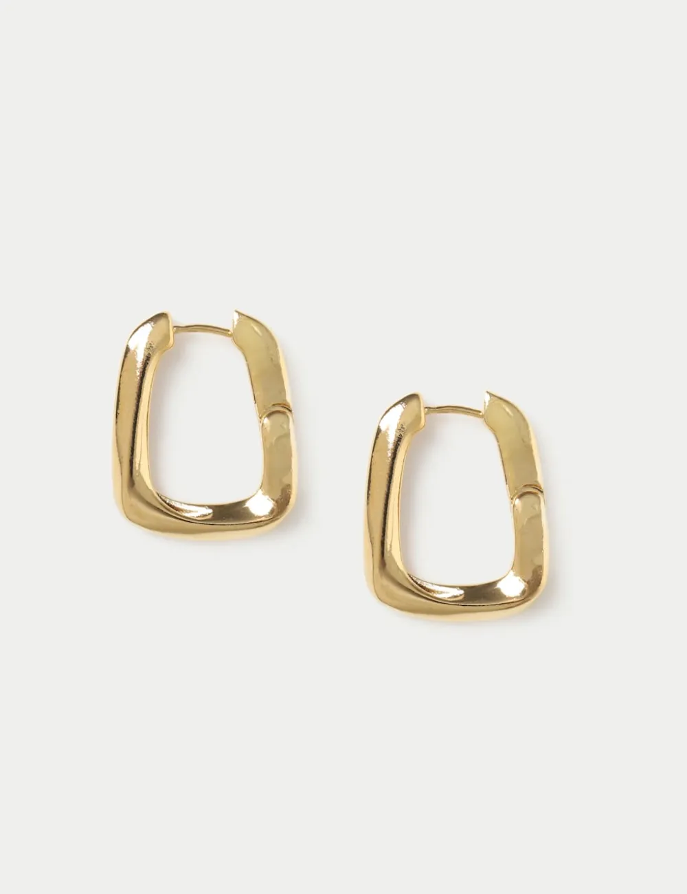 Gold Square Huggie Earrings