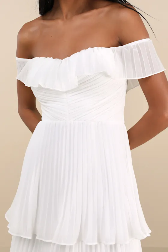 Always Remarkable Light Blue Floral Off-the-Shoulder Maxi Dress