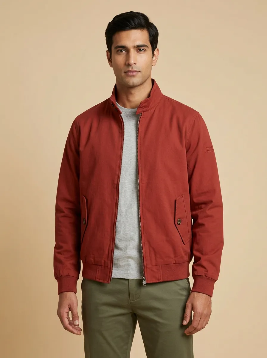 Solid Zip Bomber Stand Jacket