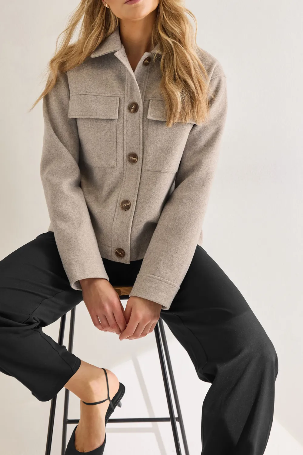Casual Style Beige Brown Soft Touch Jacket